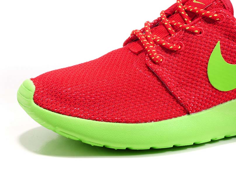 femmes nike Roshe running chaussures vert rouge (3)